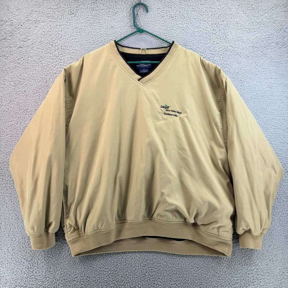 Port‎ Authority Signature Wind Shirt Men 2XL Tan Cargill V-Neck Pullover Jacket